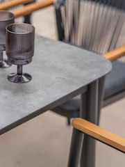 Bramblecrest Anthracite Antibes Rectangle Dining Table with 6 Chairs and Parasol - Image 4 of 5