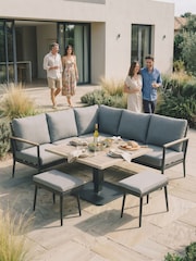 Kettler Grey Merano Garden Corner Set Square High/Low Table - Image 1 of 5