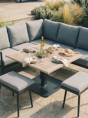 Kettler Grey Merano Garden Corner Set Square High/Low Table - Image 2 of 5