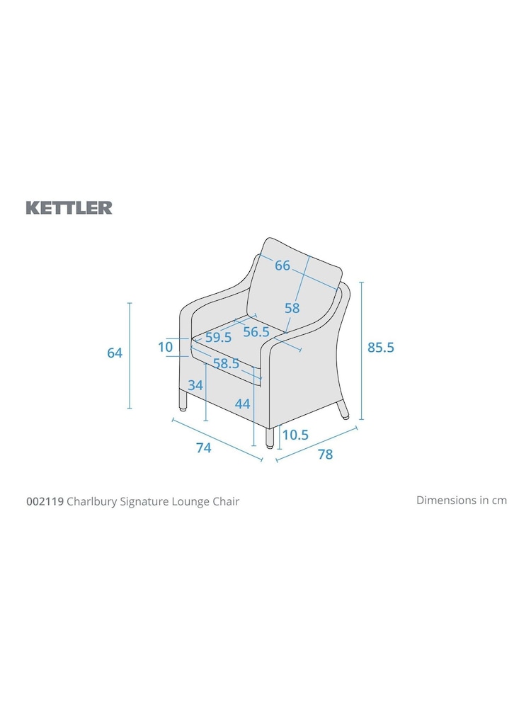 Kettler Set of 2 Natural Charlbury Garden Lounge Chairs - Image 5 of 5 Kettler Set of 2 Natural Charlbury Garden Lounge Chairs - Image 5 of 5