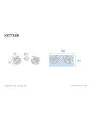 Kettler Cream Sway Garden Rocker Lounge Chairs Set - Image 4 of 5