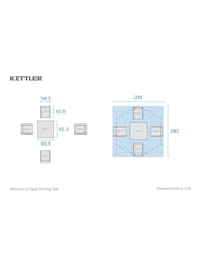 Kettler Grey Merano Garden 4 Seater Dining Set with Parasol and Base - Image 3 of 5