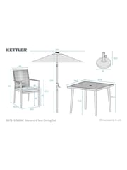 Kettler Grey Merano Garden 4 Seater Dining Set with Parasol and Base - Image 4 of 5