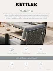 Kettler Grey Merano Garden 4 Seater Dining Set with Parasol and Base - Image 8 of 9