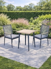 Kettler Grey Merano Garden Bistro Set with 60 x 60cm Square Table - Image 1 of 5