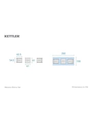 Kettler Grey Merano Garden Bistro Set with 60 x 60cm Square Table - Image 4 of 5