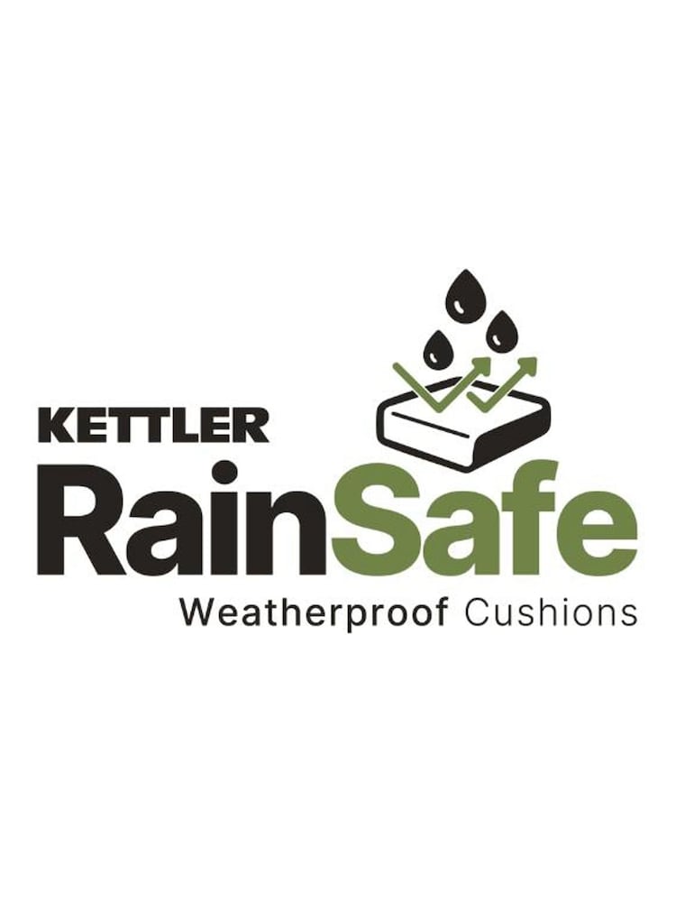 Kettler Grey Merano Garden Bistro Set with 60 x 60cm Square Table - Image 5 of 5