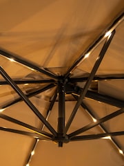 Kettler Grey Orion 3x3 LED Garden Parasol with Base and Night C Stone - Image 6 of 8