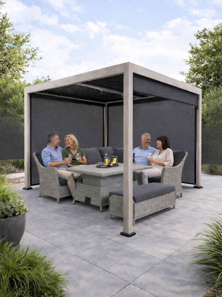 Kettler Natural Signature Garden Pergola 3 x 3m with 3 Blinds - Image 2 of 3