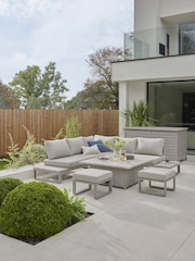 Kettler Pebble Grey Marina Corner Garden Lounge High/Low Table and Footstools - Image 2 of 8