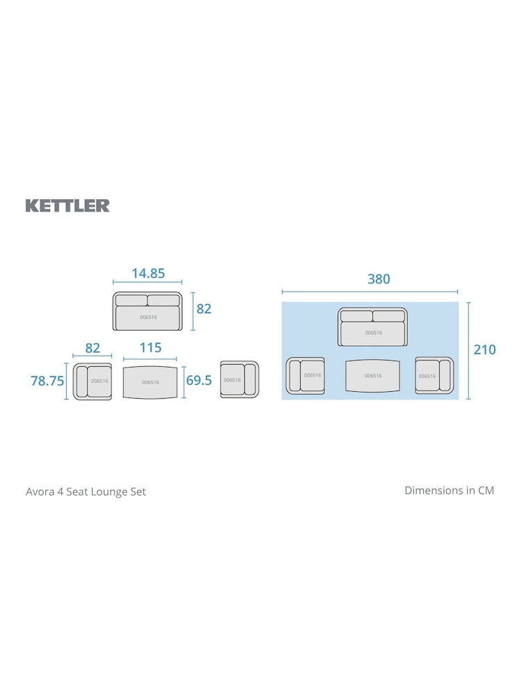 Kettler Natural Avora Garden 6 Seater Dining Set with Round Back Chairs - Image 6 of 6 Kettler Natural Avora Garden 6 Seater Dining Set with Round Back Chairs - Image 6 of 6