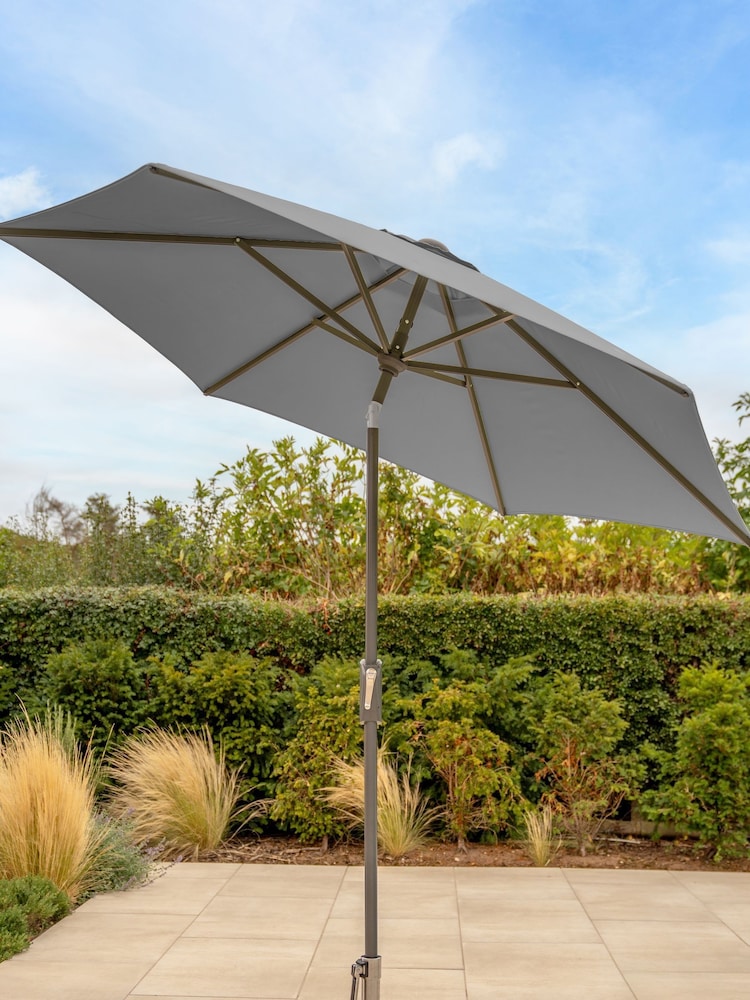 Kettler Slate Grey 25m Wind Up Garden Parasol with Auto Tilt Night - Image 1 of 4
