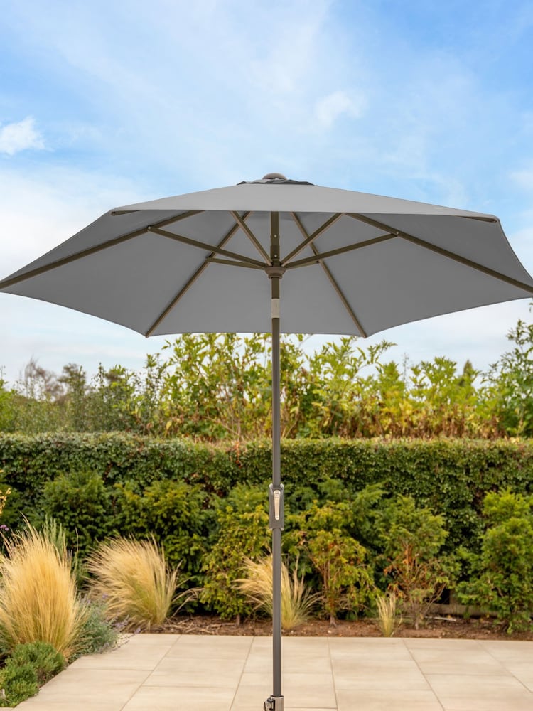 Kettler Slate Grey 25m Wind Up Garden Parasol with Auto Tilt Night - Image 2 of 4