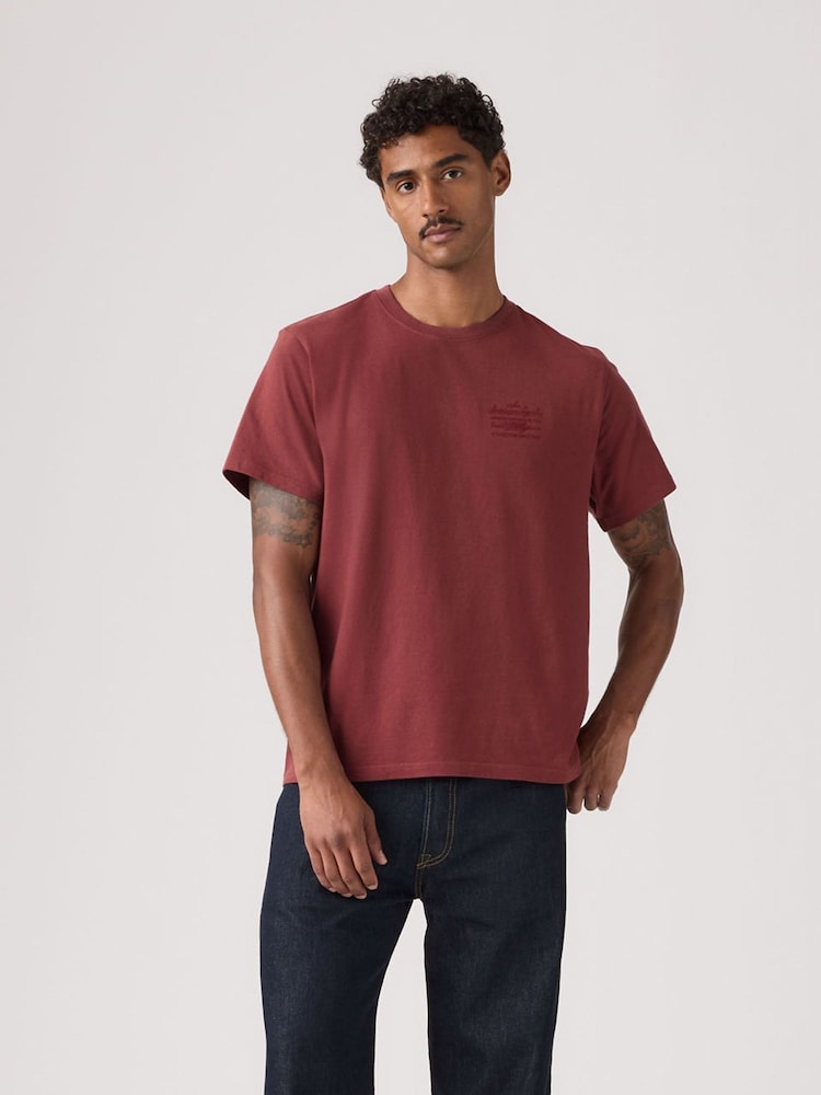 Levi's Red Short Sleeve Relaxed Fit T-Shirt - Image 1 of 5
