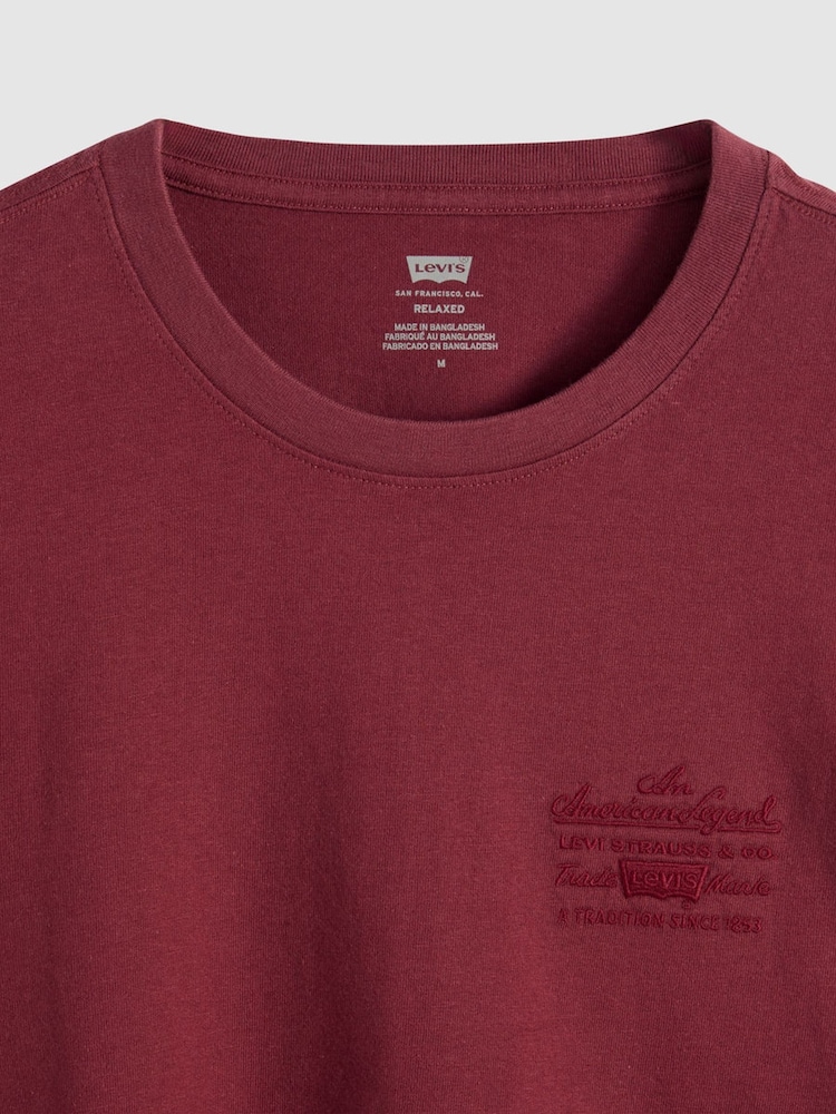 Levi's Red Short Sleeve Relaxed Fit T-Shirt - Image 5 of 5