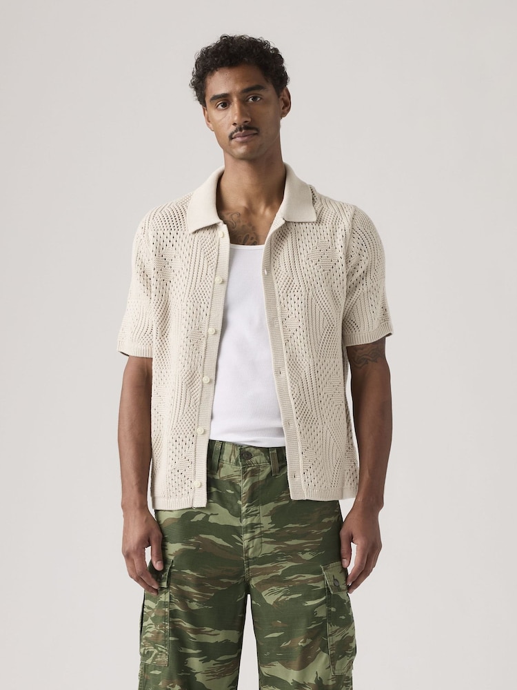 Levi's® Cream Sweater Camp Shirt - Image 1 of 5