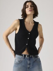 Levi's® Black Helen Mini Boucle Vest - Image 1 of 6