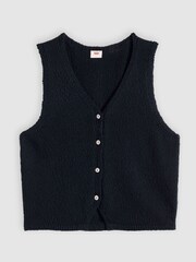 Levi's® Black Helen Mini Boucle Vest - Image 5 of 6