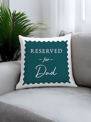 Personalised Teal Blue Reserved For Cushion by PMC - Image 3 of 3