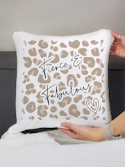 Personalised Leopard Print Cushion by PMC - Image 2 of 3