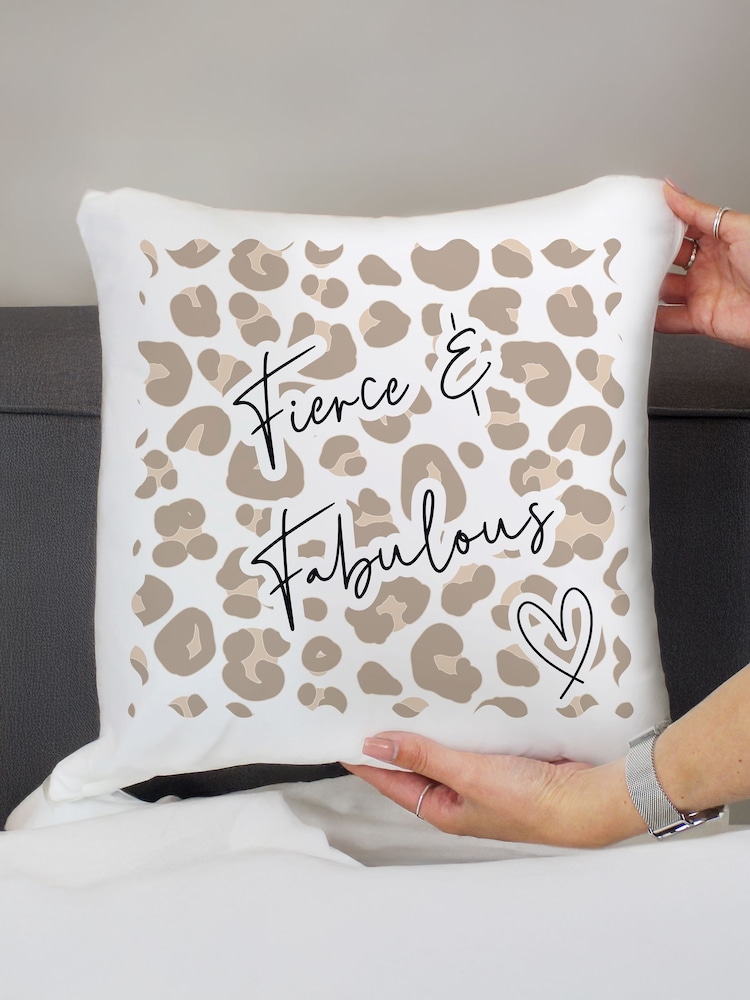 Personalised Leopard Print Cushion by PMC - Image 2 of 3