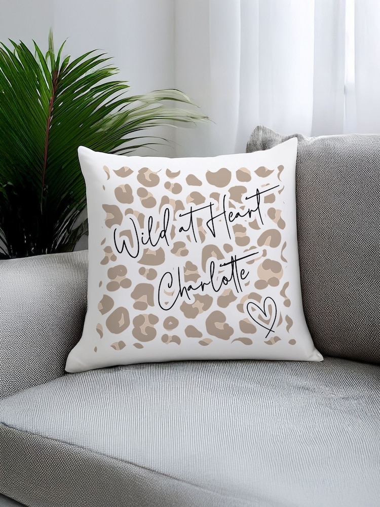 Personalised Leopard Print Cushion by PMC - Image 3 of 3
