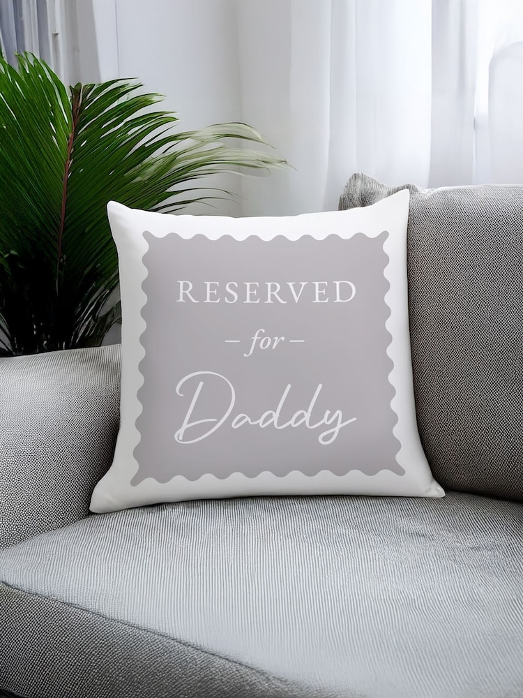 Personalised Grey Reserved For Cushion by PMC - Image 3 of 3
