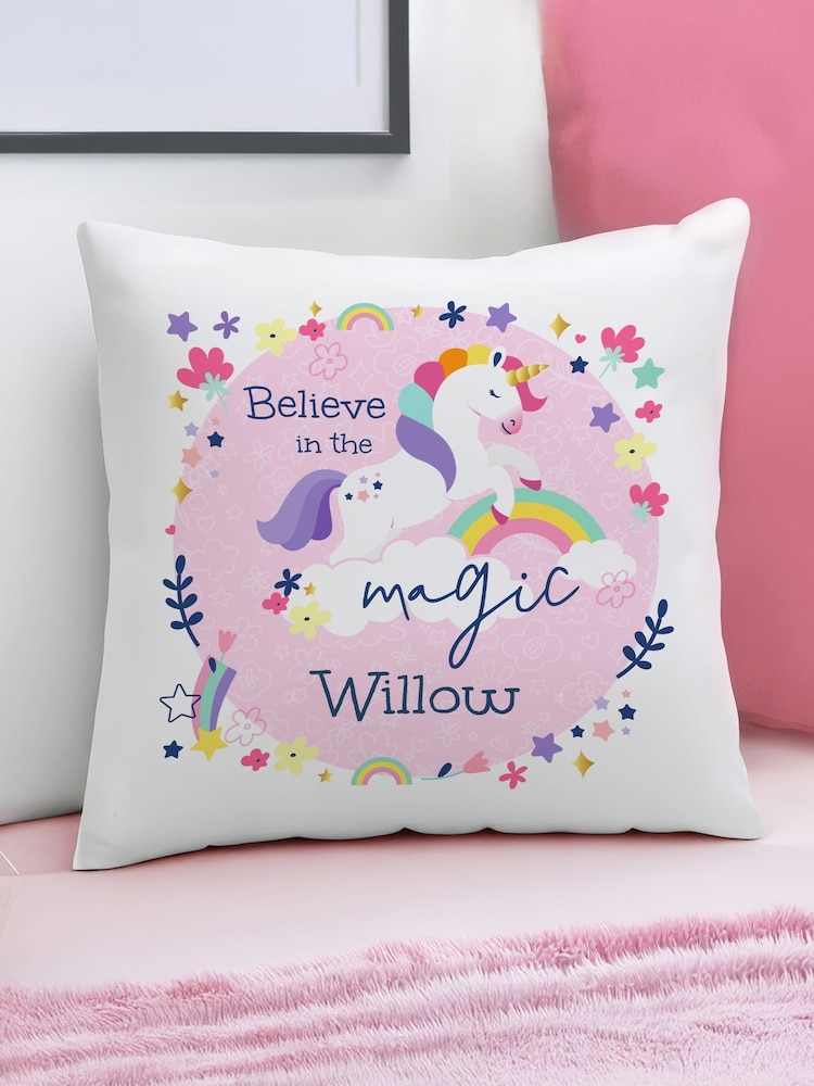 Personalised Unicorn Cushion by PMC - Image 1 of 3 Personalised Unicorn Cushion by PMC - Image 1 of 3