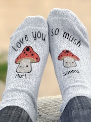 Solesmith Love You So Mush Personalised Mushroom Socks - Image 1 of 2