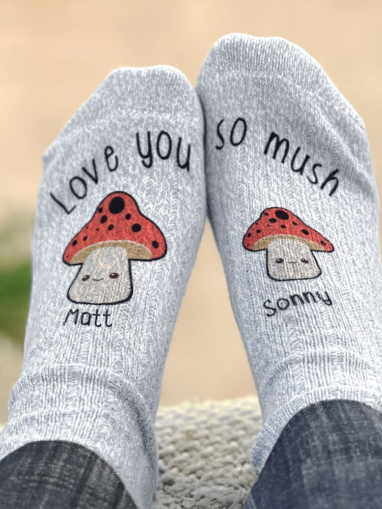 Solesmith Love You So Mush Personalised Mushroom Socks - Image 1 of 2