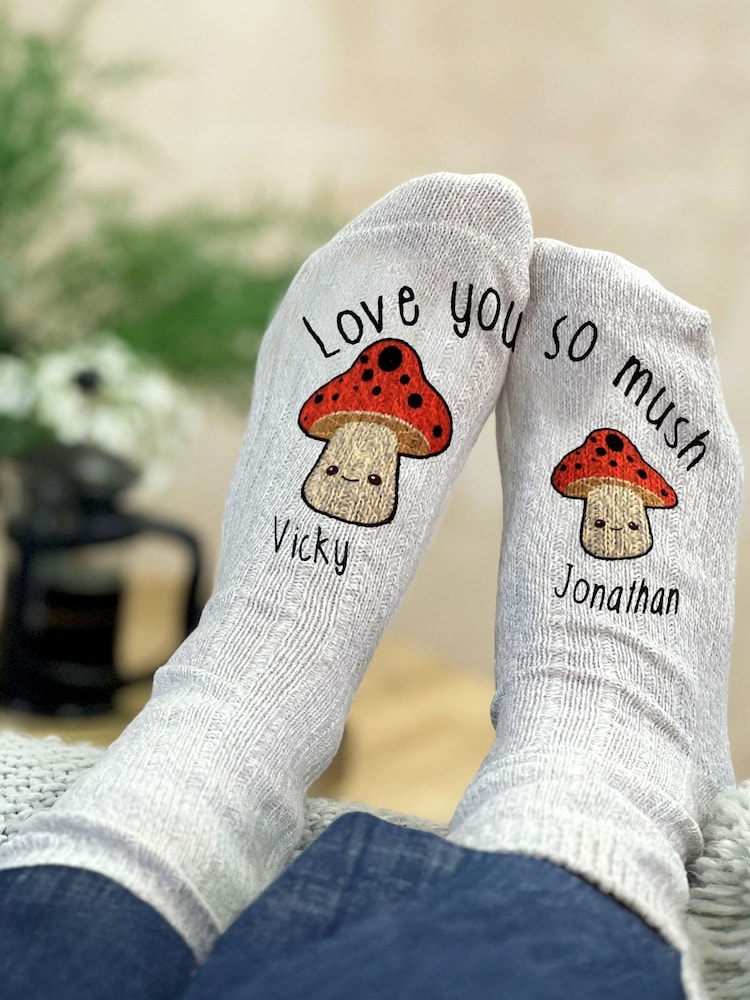 Solesmith Love You So Mush Personalised Mushroom Socks - Image 2 of 2