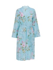 Nora Rose Floral Print Lace Trim Long Sleeve Midi Dressing Gown - תמונה 4 מתוך 4