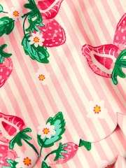 Monsoon Pink Baby Strawberry Print Scallop Trim Swimsuit - Image 3 of 3