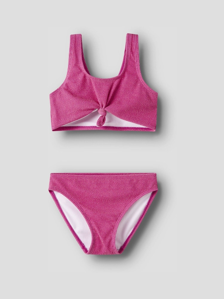 Name It Pink Tie Top Textured Bikini - Image 1 of 3 Name It Pink Tie Top Textured Bikini - Image 1 of 3