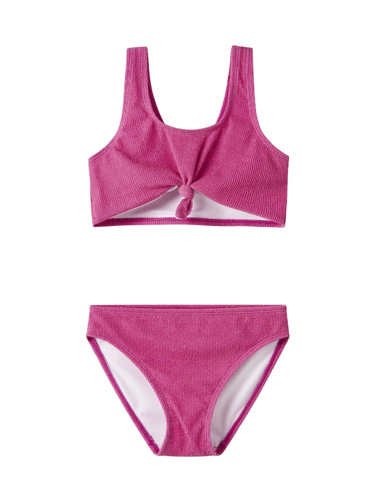 Name It Pink Tie Top Textured Bikini - Image 3 of 3 Name It Pink Tie Top Textured Bikini - Image 3 of 3