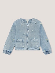 Monsoon Blue Embroidered Daisy Denim Jacket - Image 2 of 2