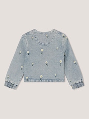 Monsoon Blue Embroidered Daisy Denim Jacket - Image 3 of 4