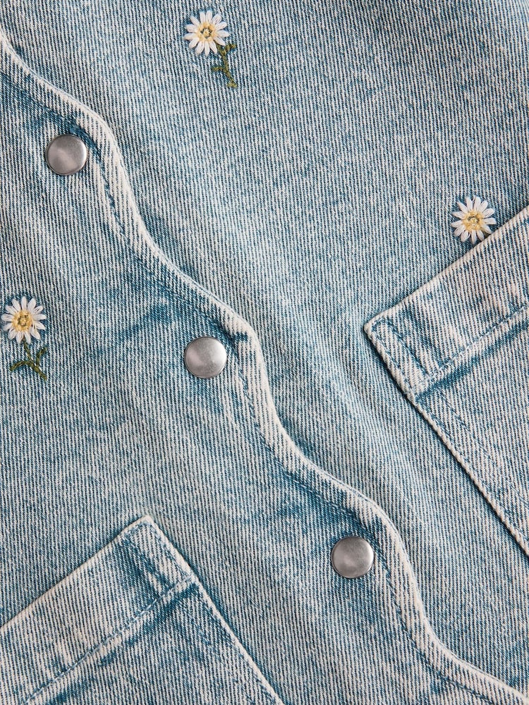 Monsoon Blue Embroidered Daisy Denim Jacket - Image 4 of 4 Monsoon Blue Embroidered Daisy Denim Jacket - Image 4 of 4