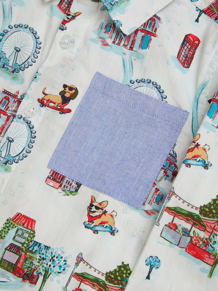 Monsoon White London Print Long Sleeve Shirt - Image 4 of 4