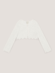 Monsoon Cream Carmela Crochet Long Sleeve Cardigan - Image 2 of 4