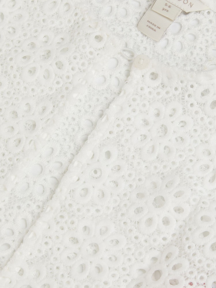 Monsoon Cream Carmela Crochet Long Sleeve Cardigan - Image 4 of 4