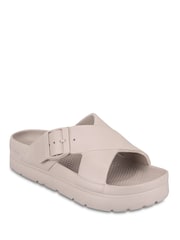 Totes Cream Solbounce Ladies Cross Front Buckle Sliders - Image 3 of 5