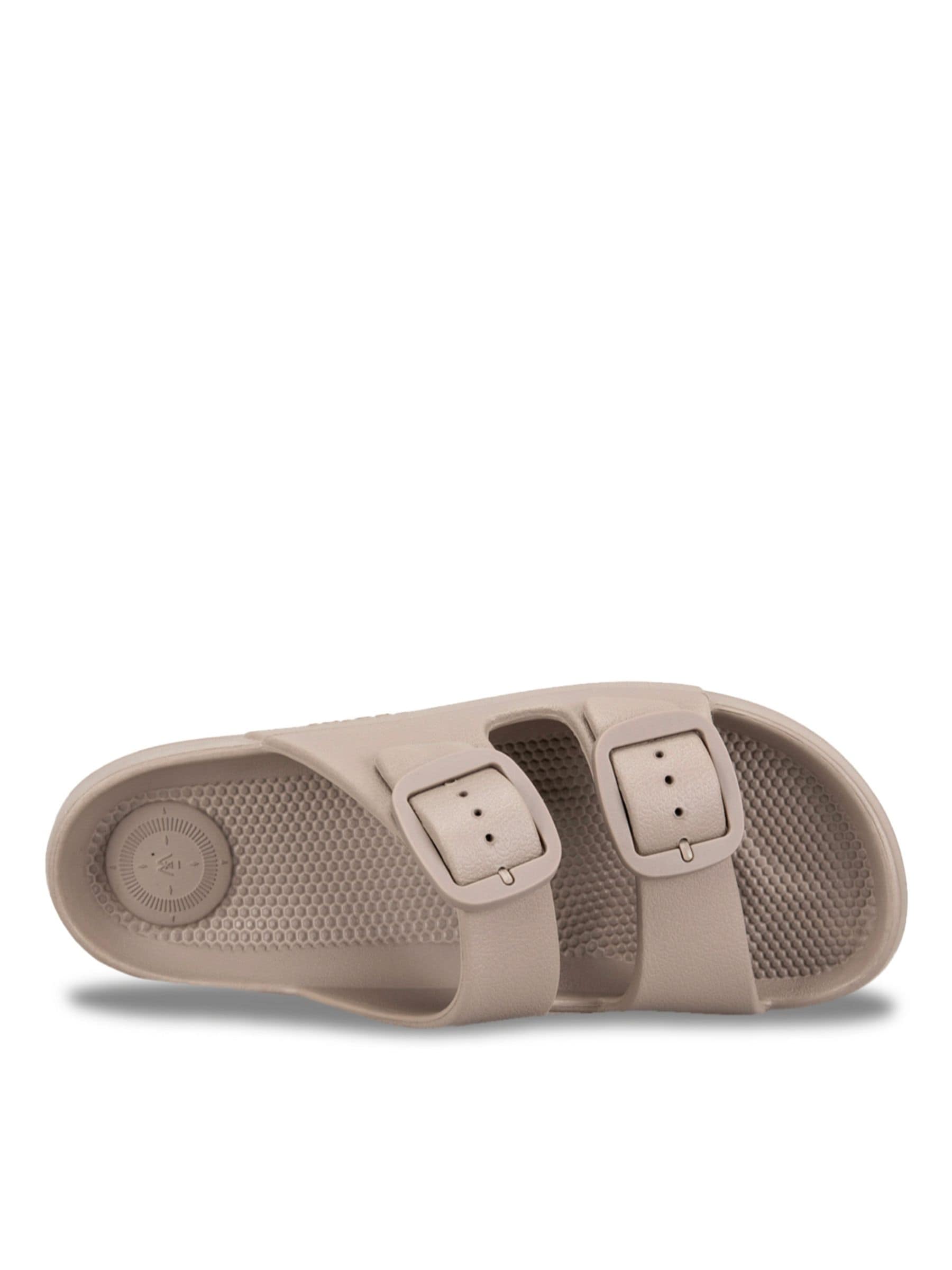Buy Totes Taupe Solbounce Double Buckle Adjustable Slides from