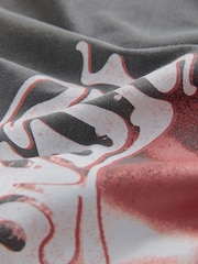 Charcoal Grey Aerosmith Relaxed Fit Band Graphic Print T-Shirt - Image 9 of 9