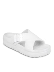 Totes White Solbounce Ladies Cross Front Buckle Sliders - Image 4 of 5