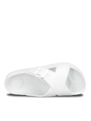 Totes White Solbounce Ladies Cross Front Buckle Sliders - Image 5 of 5