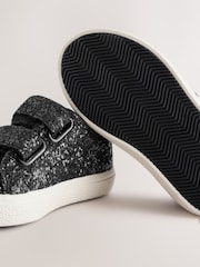 Black Glitter - Mga Chunky Trainer na May Touch Fastening - Larawan 3 ng 5
