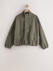 Khaki Green Funnel Neck Jacket - Image 1 of 3