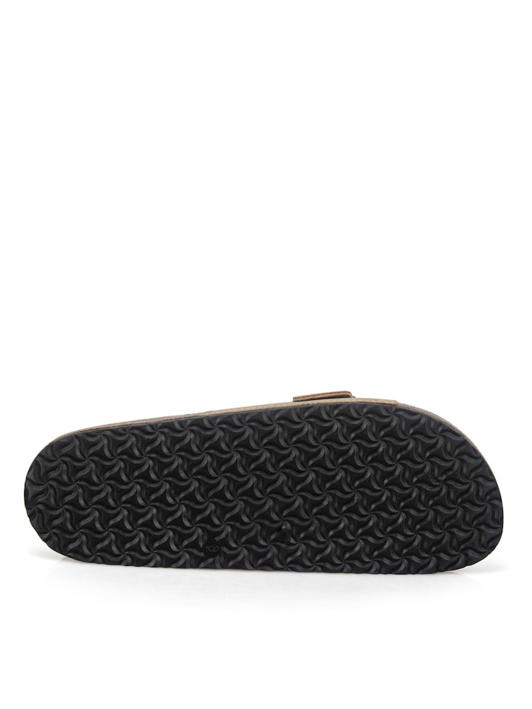 Totes Brown Ladies Single Buckle Sliders - Image 5 of 5