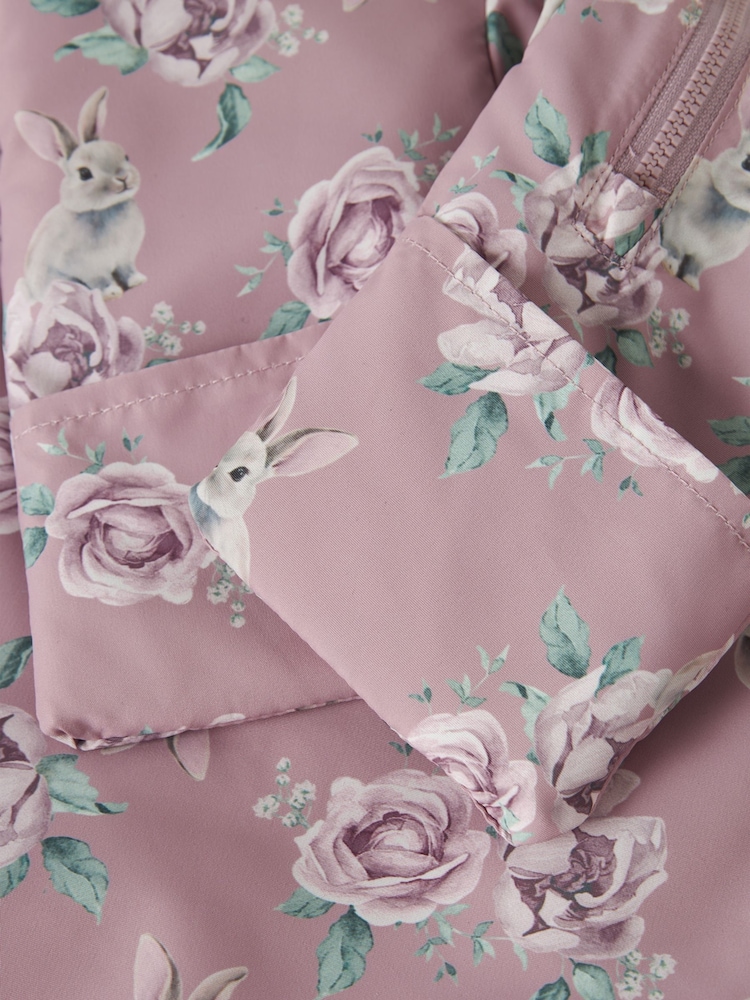 Name It Purple Floral Waterproof Pramsuit - Image 4 of 4